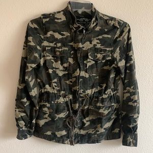 Chocolate Utility Camouflage Roll Tap Womens Jacket Size Medium